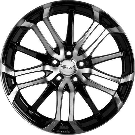 Brock / RC B26 Schwarz Glanz Voll Poliert (SGVP) Alufelge 8x18 Zoll ET35 LK 5x100 ML63.4