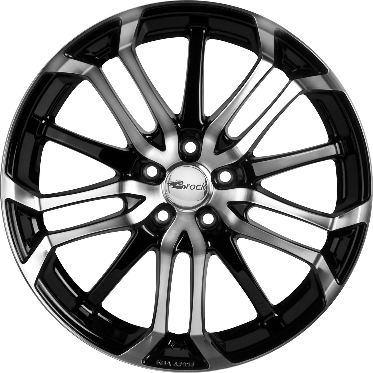 Brock / RC B26 Schwarz Glanz Voll Poliert (SGVP) Alufelge 8x18 Zoll ET38 LK 5x114.3 ML72.6