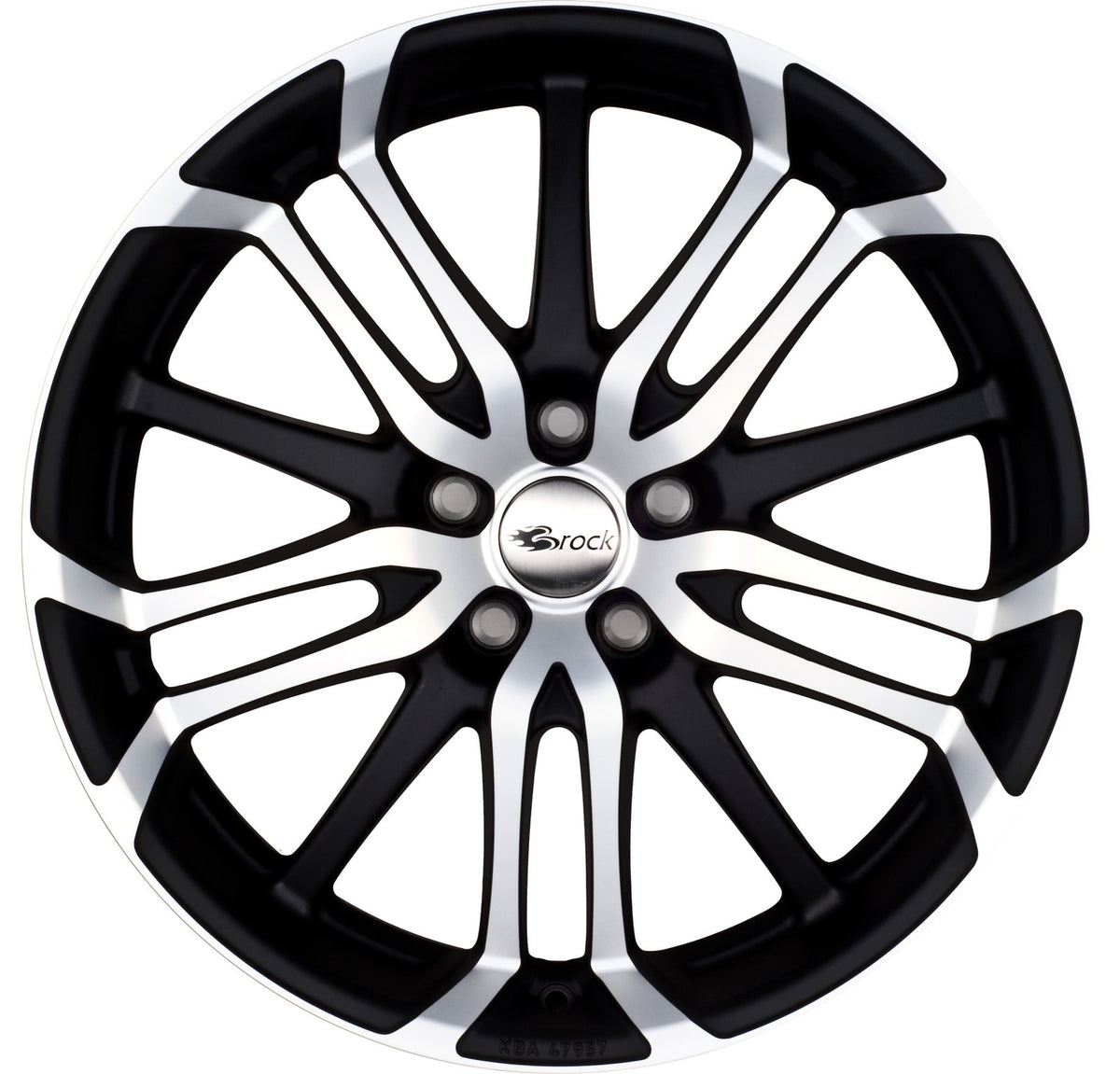 Brock / RC B26 Schwarz Matt Voll Poliert (SMVP) Alufelge 8x18 Zoll ET30 LK 5x112 ML66.6