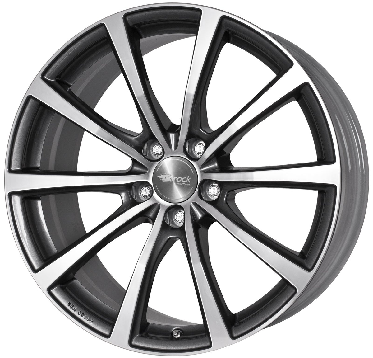 Brock / RC B32 Himalaya Grey Voll Poliert (HGVP) Alufelge 9.5x20 Zoll ET45 LK 5x112 ML66.6 – Bild 2