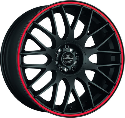 Barracuda Karizzma mattblack PureSports / Color Trim rot - DS10 Alufelge 10.5x20 Zoll ET35 LK 5x120 ML74.1