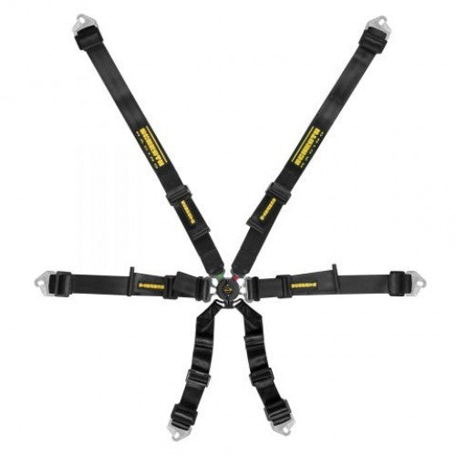 Schroth Flexi 2x2 schwarz mit schwarz/gelbem SCHROTH RACING Logo HANS
