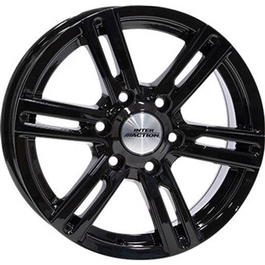 Inter Action Kargin 6-Speiche schwarz glanz Alufelge 8x18 Zoll ET53 LK 6x130 ML84.1