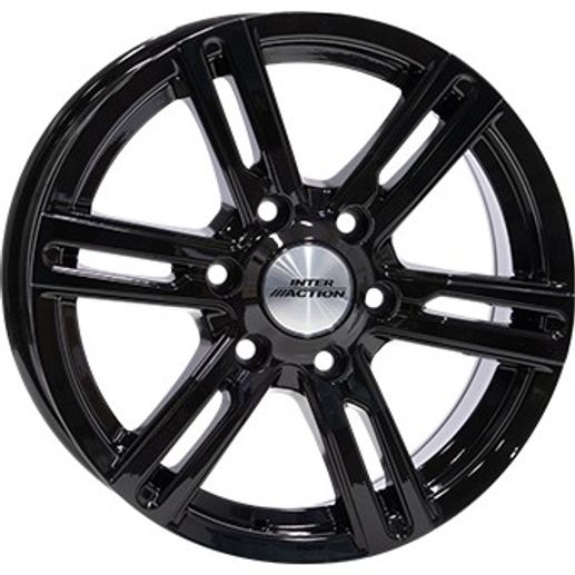 Inter Action Kargin 6-Speiche schwarz glanz Alufelge 8x18 Zoll ET53 LK 6x130 ML84.1