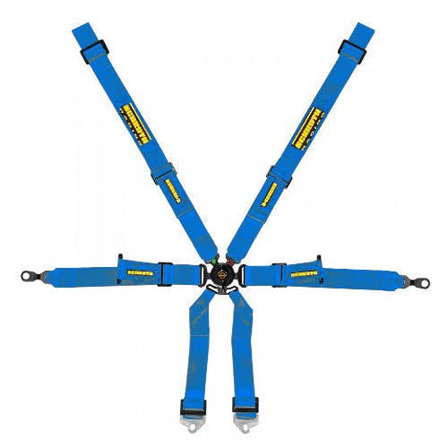 Schroth Profi Porsche 996/997 2x2 blau mit schwarz/gelbem SCHROTH RACING Logo HANS