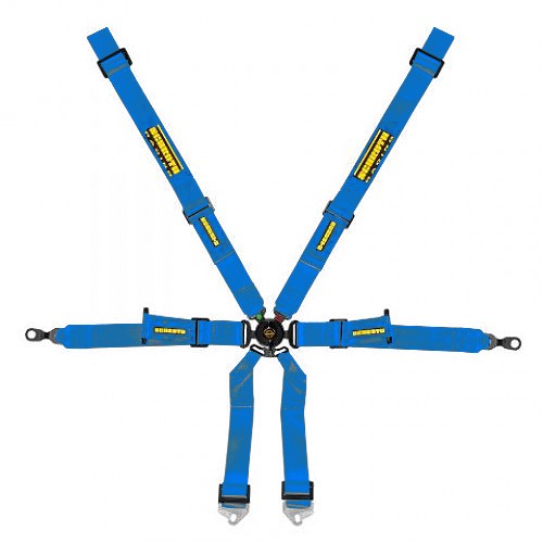 Schroth Profi Porsche 996/997 2x2 blau mit schwarz/gelbem SCHROTH RACING Logo HANS