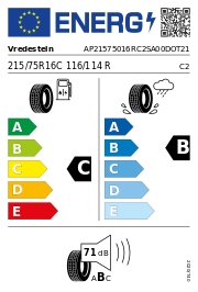 Vredestein Comtrac 2 DOT21 215/75R16C 116/114R DOT DOT21 – EU-Reifenlabel