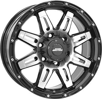 Inter Action Grabber schwarz glanz poliert Alufelge 8x17 Zoll ET25 LK 6x139 ML110.1