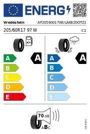 Vredestein Ultrac XL * BSW DOT21 205/60 R17 97W DOT DOT21 – EU-Reifenlabel