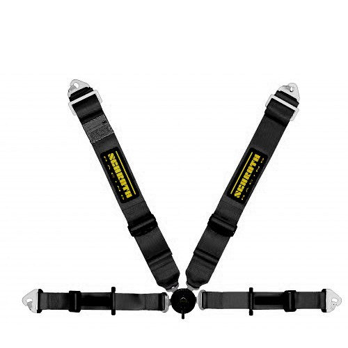 Schroth PROFI II asm schwarz mit schwarz/gelbem SCHROTH RACING Logo rechts