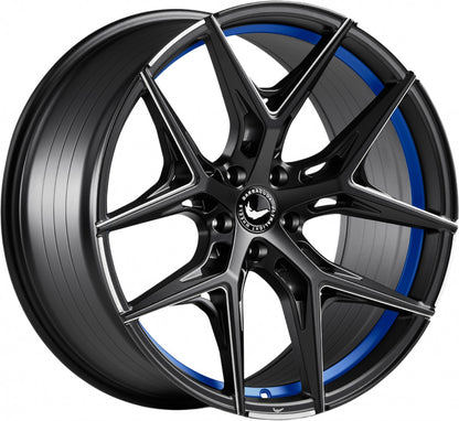 Barracuda Razzer mattblack undertcut trimline blau PureSports gefräst Alufelge 10x20 Zoll ET20 LK 5x112 ML73.1