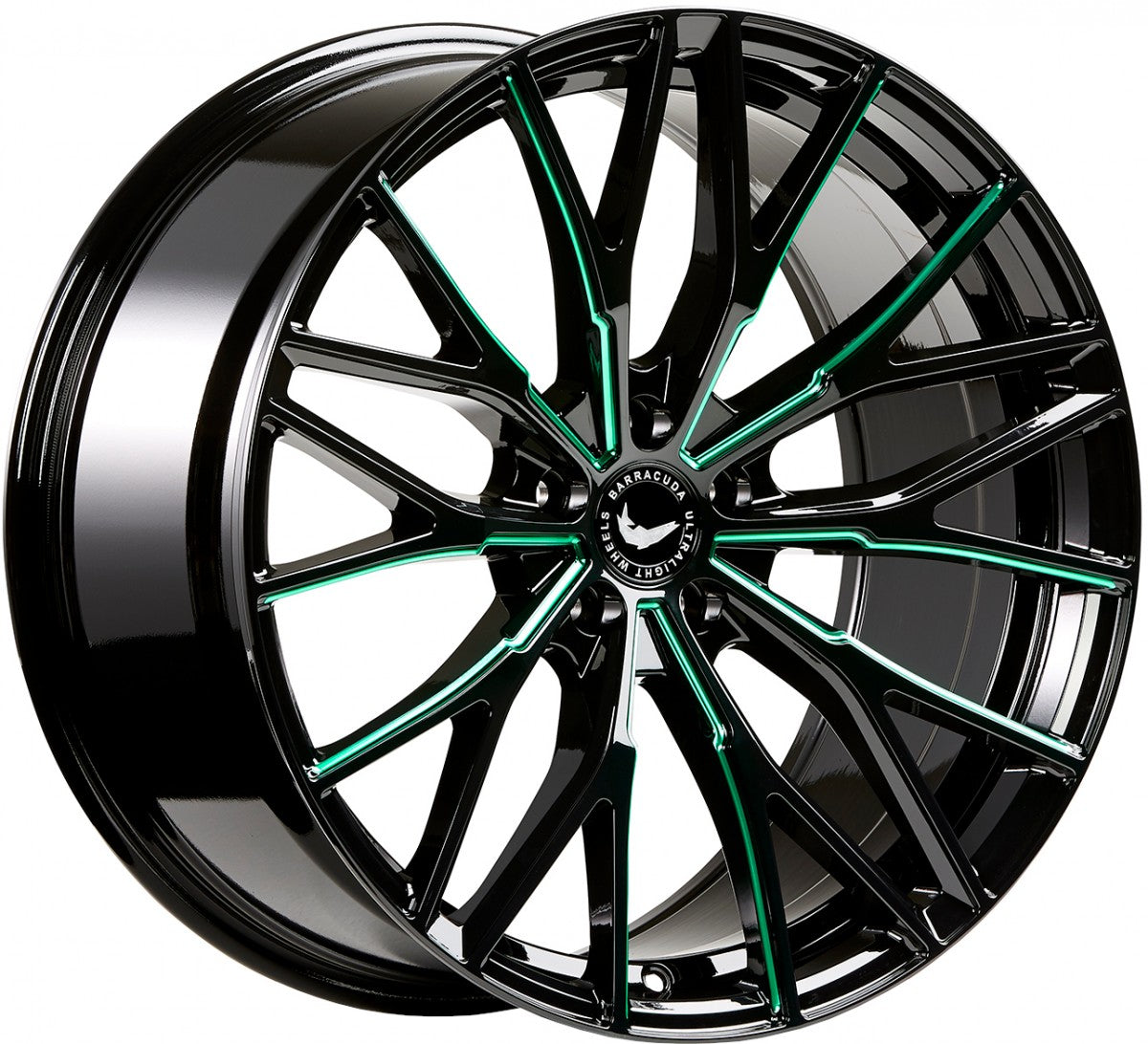 Barracuda Project 3.0 black gloss flashgreen Alufelge 10x20 Zoll ET18 LK 5x112 ML73.1