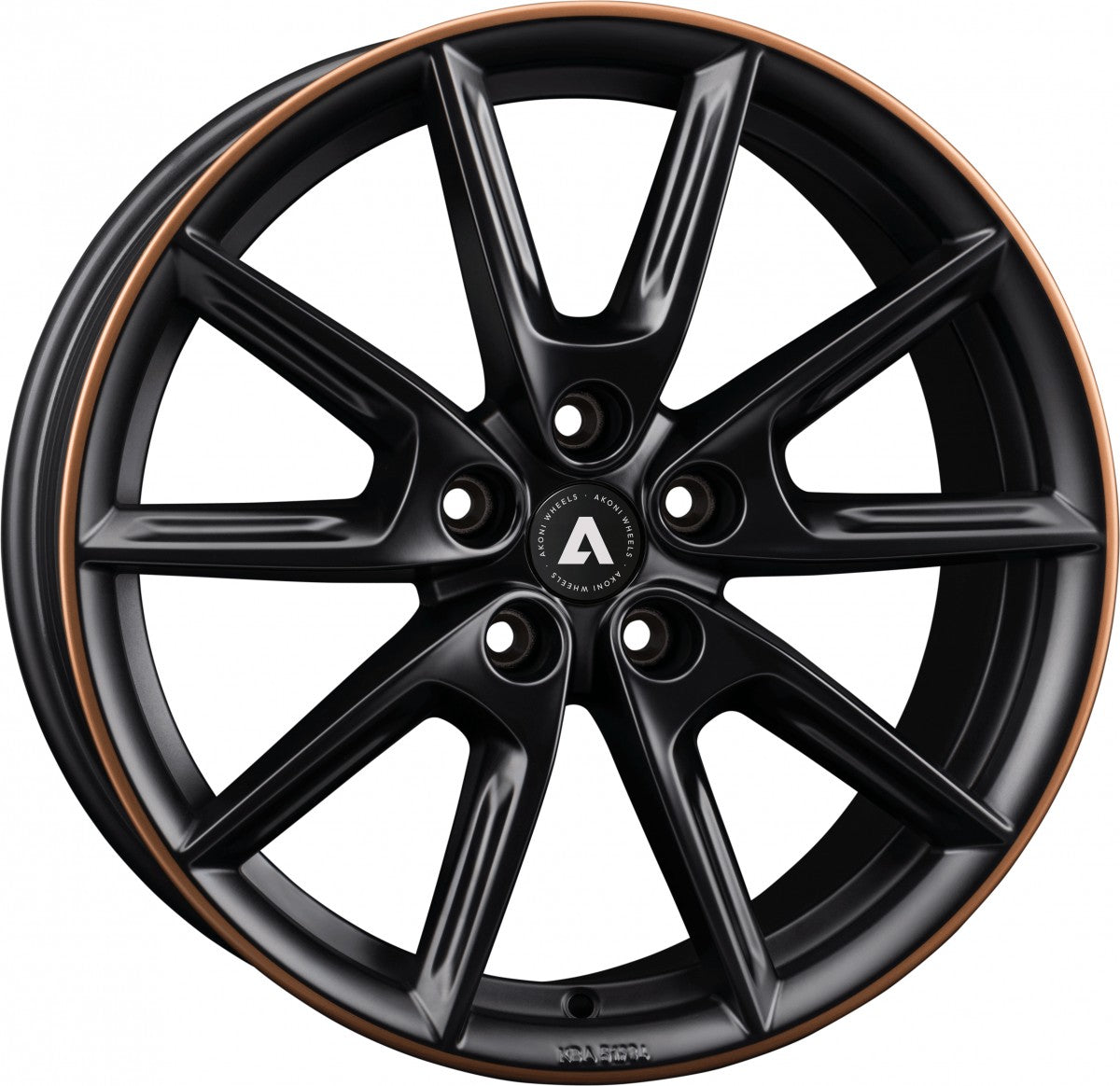 Akoni AK09 black matt rim copper Alufelge 8x19 Zoll ET44 LK 5x112 ML66.5