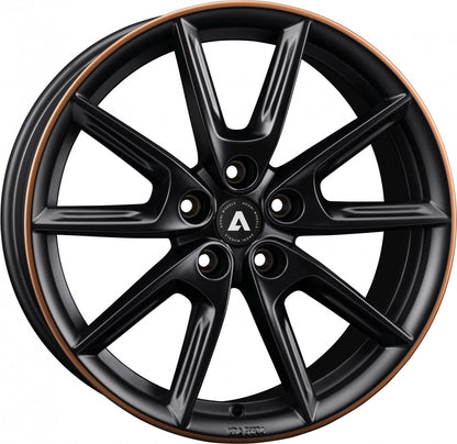 Akoni AK09 black matt rim copper Alufelge 8x19 Zoll ET44 LK 5x112 ML66.5