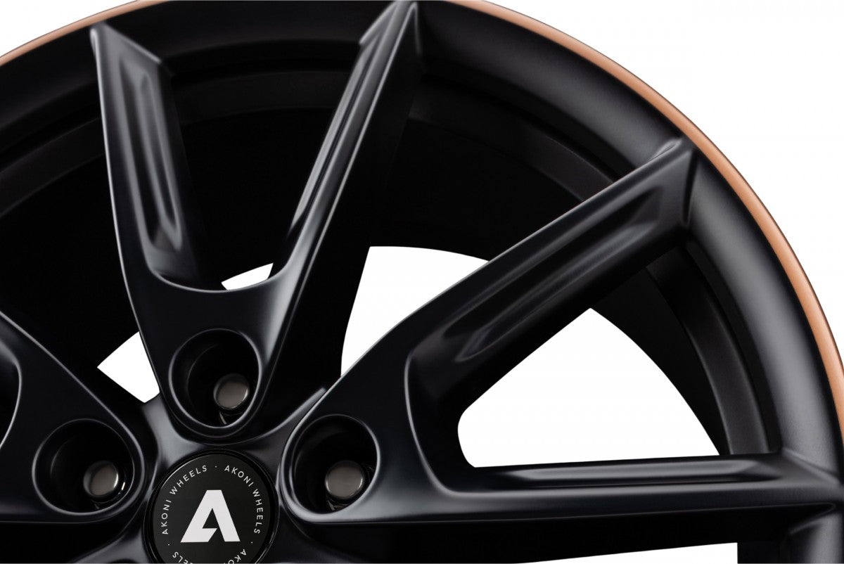 Akoni AK09 black matt rim copper Alufelge 8x19 Zoll ET44 LK 5x112 ML66.5 – Bild 3