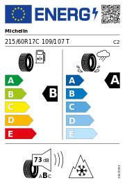 Michelin Agilis Crossclimate 3PMSF DEMO 215/60R17C 109/107T – EU-Reifenlabel