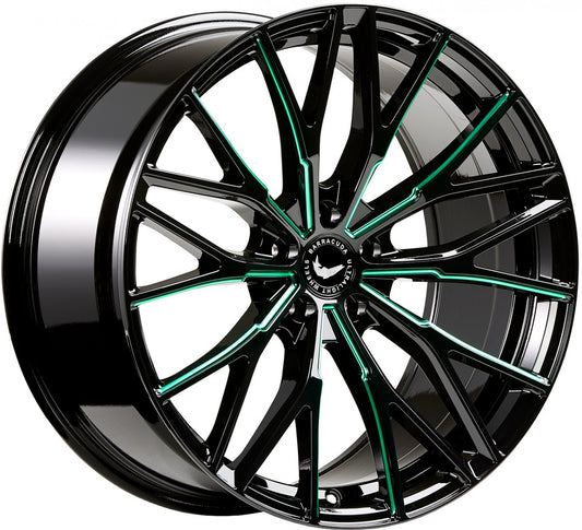 Barracuda Project 3.0 black gloss flashgreen Alufelge 8.5x20 Zoll ET38 LK 5x112 ML73.1