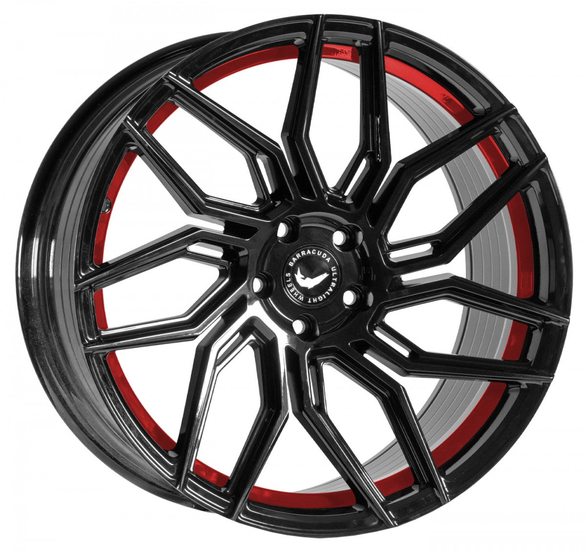 Barracuda Dragoon higloss-black undercut trimline red Alufelge 9x19 Zoll ET30 LK 5x112 ML73.1