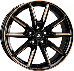 Akoni AK09 black glossy gold spoke rim Alufelge 8x19 Zoll ET50 LK 5x114.3 ML72.5