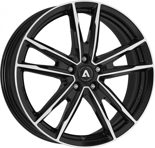 Akoni AK08 black polished Alufelge 6.5x16 Zoll ET45 LK 5x114.3 ML60.1