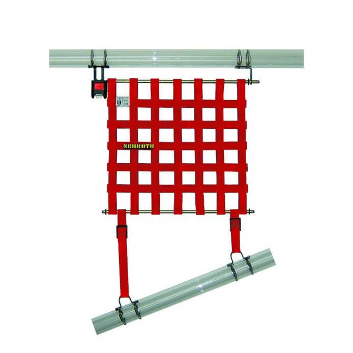 Schroth Fensternetz Größe 1 (L 400 mm x H 405 mm) inkl. Befestigungsmaterial rot links
