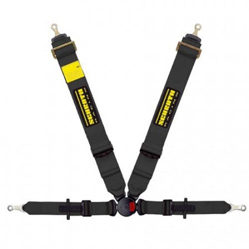 Schroth PROFI II-FE asm schwarz mit SCHROTH RACING Logo rechts mit Schraubbeschlag