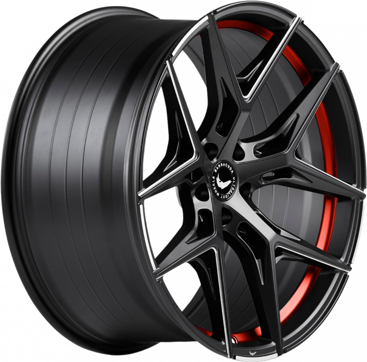 Barracuda Razzer mattblack undercut trimline rot PureSports gefräst Alufelge 8.5x19 Zoll ET35 LK 5x108 ML73.1 – Bild 3