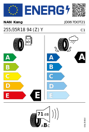 NAN Kang Sportnex AS-2+ XL DOT21 255/35 R18 94 (Z)Y DOT DOT21 – EU-Reifenlabel