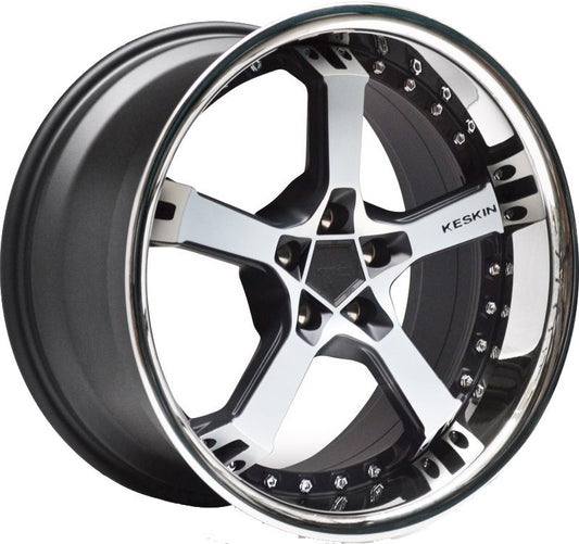 Keskin KT10 Humerus black front lip polish - DEMO2 Alufelge 9.5x19 Zoll ET35 LK 5x114.3 ML72.6