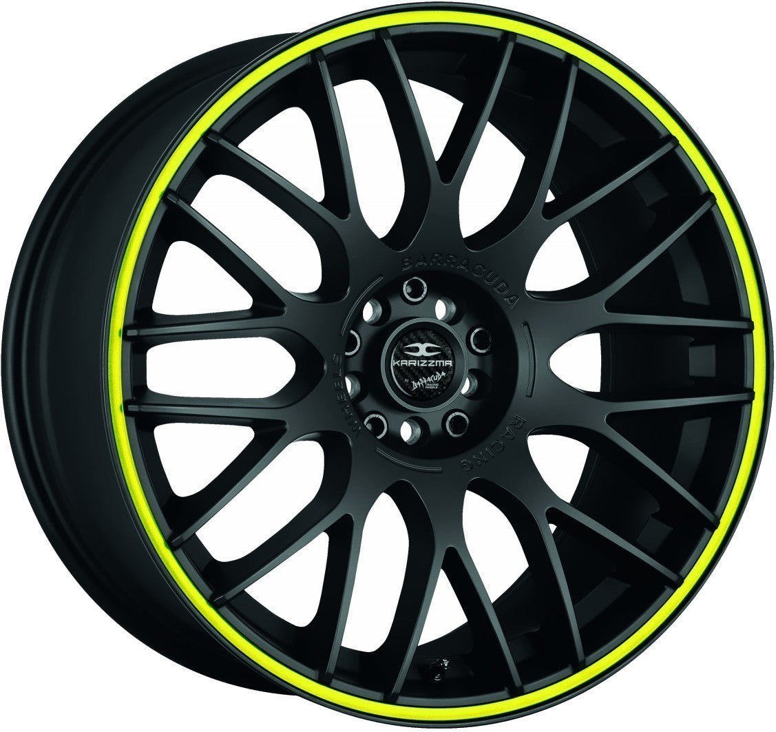 Barracuda Karizzma mattblack PureSports / Color Trim gelb - DS15 Alufelge 9x20 Zoll ET27 LK 5x120 ML72.6