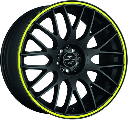 Barracuda Karizzma mattblack PureSports / Color Trim gelb - DS15 Alufelge 9x20 Zoll ET27 LK 5x120 ML72.6