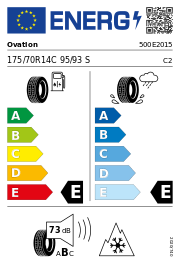 Ovation VI-07 AS 3PMSF 6PR DOT22 175/70R14C 95/93SS DOT DOT22 – EU-Reifenlabel