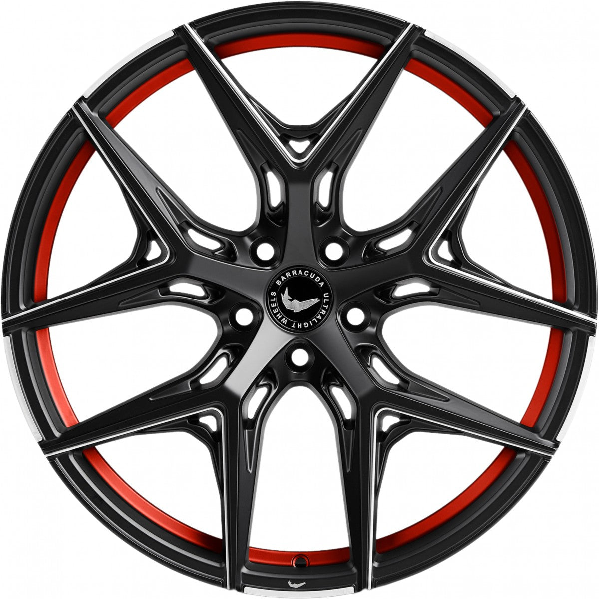 Barracuda Razzer mattblack undercut trimline rot PureSports gefräst Alufelge 8.5x19 Zoll ET33 LK 5x112 ML73.1 – Bild 2