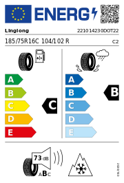 Linglong Greenmax Van 4S 3PMSF DOT22 185/75R16C 104/102R DOT DOT22 – EU-Reifenlabel