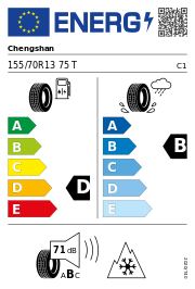 Chengshan CSC-401 3PMSF DOT23 155/70 R13 75T DOT DOT23 – EU-Reifenlabel