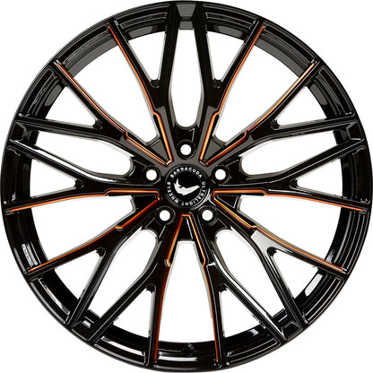 Barracuda Project 3.0 black gloss flashcopper Alufelge 8.5x18 Zoll ET38 LK 5x115 ML73.1 – Bild 2