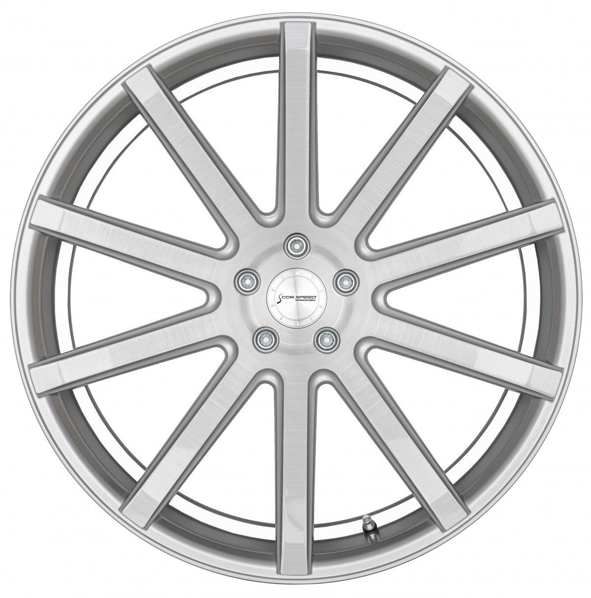 Corspeed Deville silver-brushed-surface / Undercut Color Trim weiss Alufelge 9x21 Zoll ET25 LK 5x112 ML73.1 – Bild 2