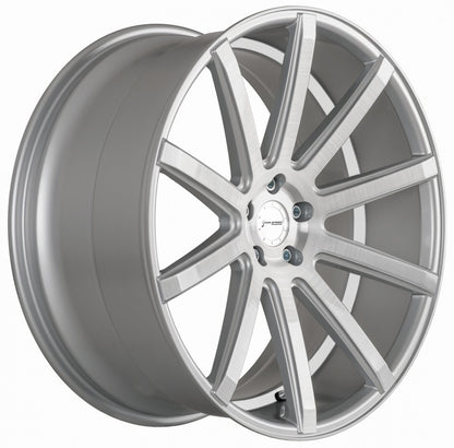 Corspeed Deville silver-brushed-surface / Undercut Color Trim weiss Alufelge 9x21 Zoll ET25 LK 5x112 ML73.1 – Bild 3