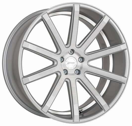 Corspeed Deville silver-brushed-surface / Undercut Color Trim weiss Alufelge 10.5x20 Zoll ET35 LK 5x112 ML73.1