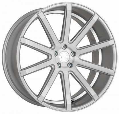 Corspeed Deville silver-brushed-surface / Undercut Color Trim weiss Alufelge 10.5x20 Zoll ET35 LK 5x112 ML73.1