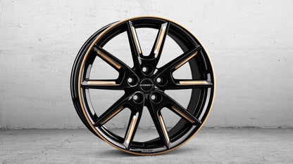 Borbet LX Black Glossy Gold Spoke Rim Alufelge 8x18 Zoll ET45 LK 5x108 ML72.5