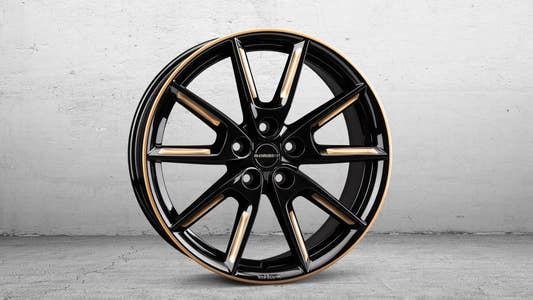 Borbet LX Black Glossy Gold Spoke Rim Felge 8x19 Zoll ET50 LK 5x114.3 ML72.5