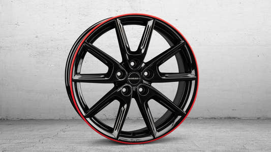 Borbet LX Black Glossy Rim Red Felge 8x19 Zoll ET50 LK 5x114.3 ML72.5