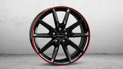 Borbet LX Black Glossy Rim Red Alufelge 8x19 Zoll ET45 LK 5x108 ML72.5