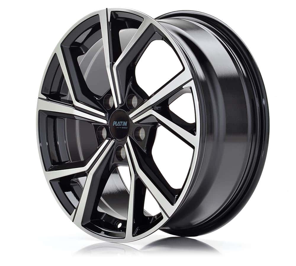 Platin P 115 Black Polished Alufelge 6.5x17 Zoll ET39 LK 5x100 ML57.1 – Bild 2