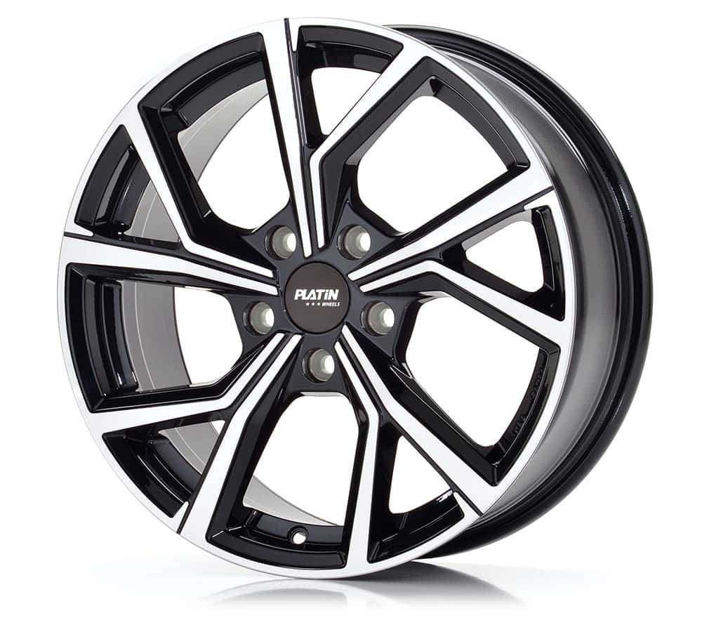 Platin P 115 Black Polished Alufelge 6.5x17 Zoll ET39 LK 5x100 ML57.1 – Bild 3