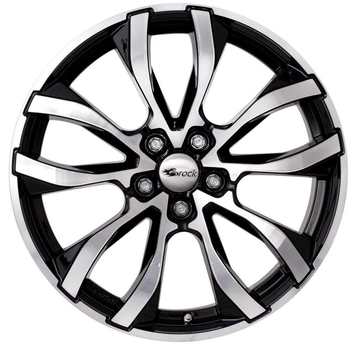 Brock / RC RC23 Schwarz Glanz Voll Poliert (SGVP) Alufelge 7.5x17 Zoll ET45 LK 5x114.3 ML72.6