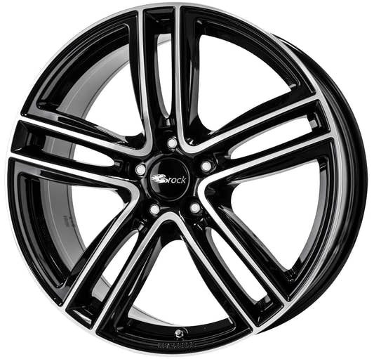 Brock / RC RC27 Schwarz Glanz Voll-Poliert (SGVP) Alufelge 7.5x17 Zoll ET46 LK 5x114.3 ML67.1