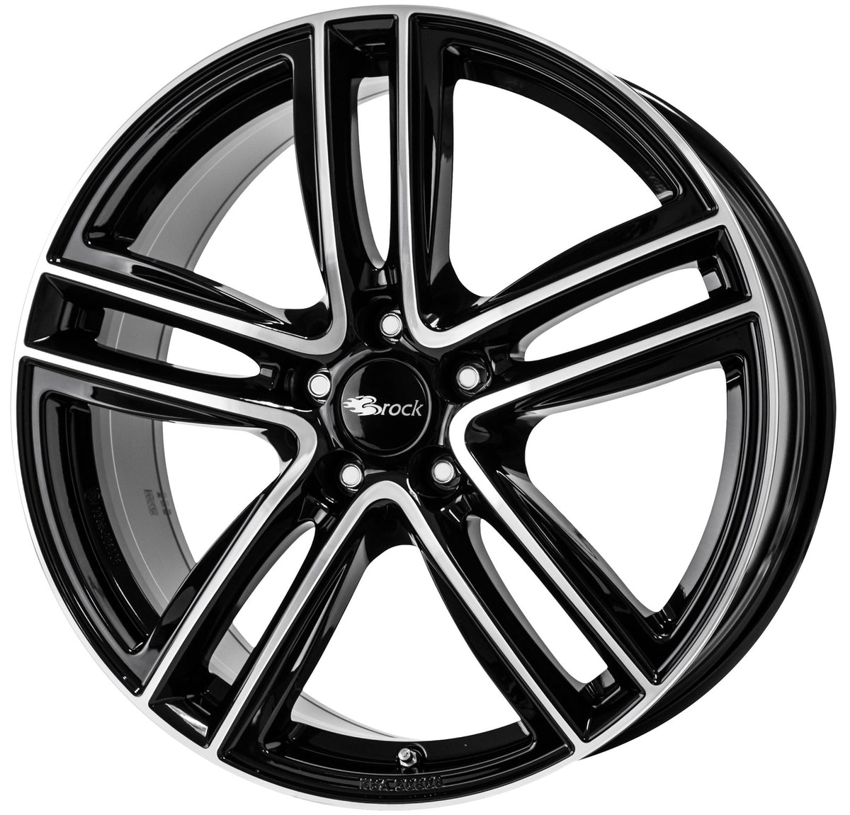 Brock / RC RC27 Schwarz Glanz Voll-Poliert (SGVP) Alufelge 7.5x17 Zoll ET46 LK 5x114.3 ML67.1