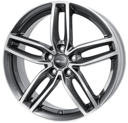 Brock / RC RC29 Himalaya Grey Voll Poliert (HGVP) Alufelge 7.5x17 Zoll ET35 LK 5x112 ML66.6 – Bild 2